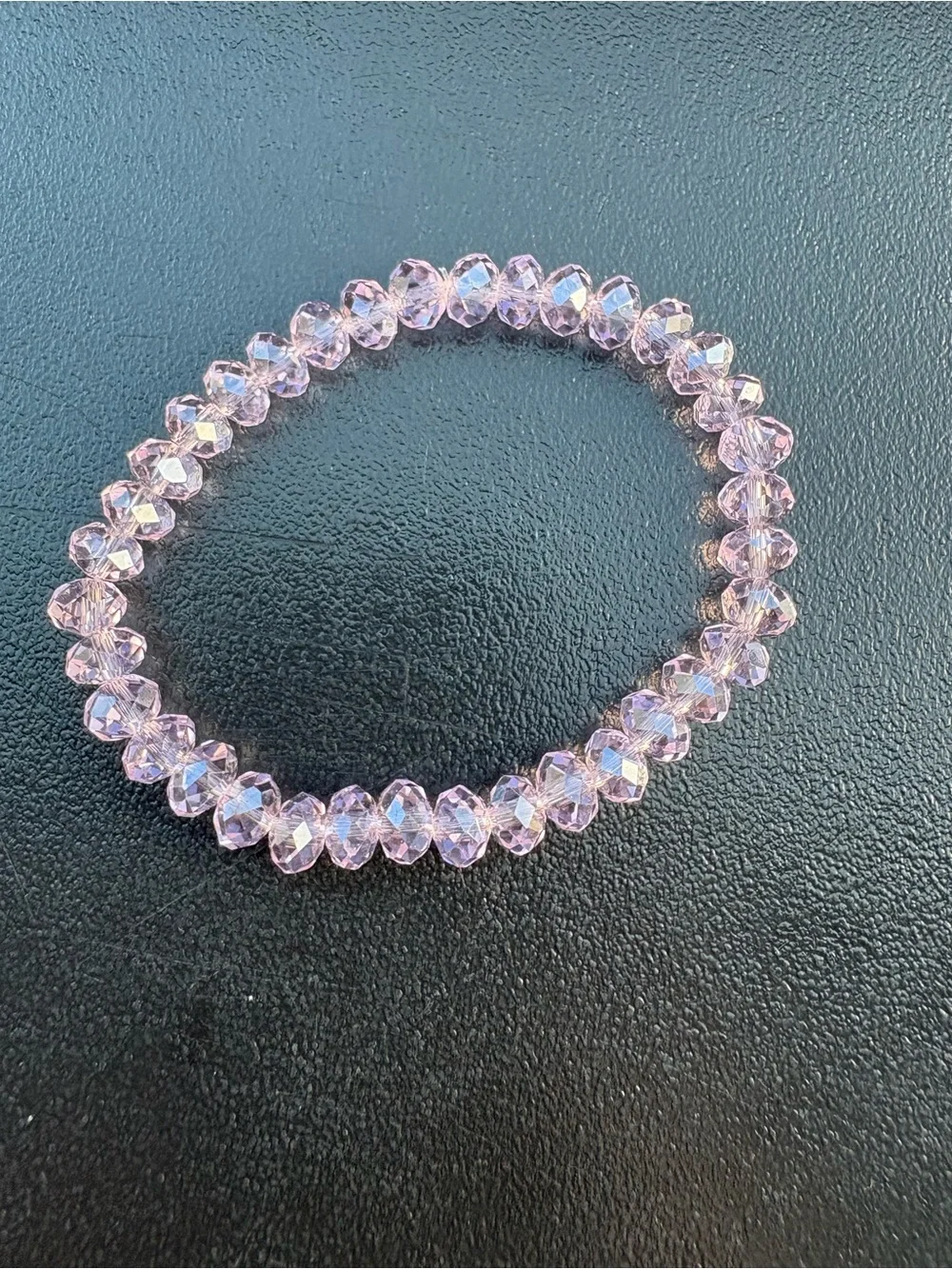 Pink faceted stretch bracelet